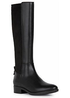Black Leather Felicity Boots by Geox