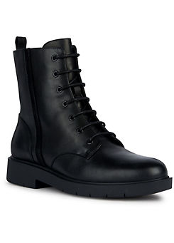 Black Leather Spherica Ankle Boots by Geox