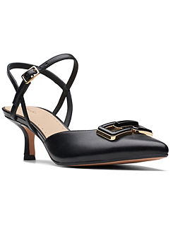 Black Leather Violet55 Strap Shoes by Clarks