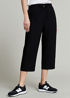 Black Linen Crop Trousers by Freemans