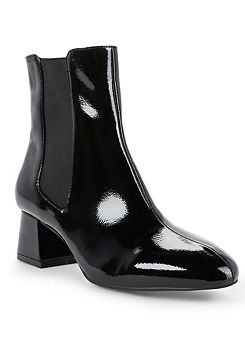 Black Patent Crinkle Ankle Boots by Kaleidoscope