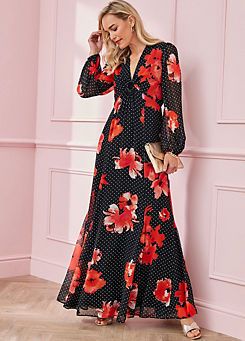Black Print Maxi Dress by Together