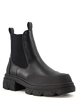 Black Punnet Chunky Sole & Rubber Guard Low Boots by Head Over Heels By Dune