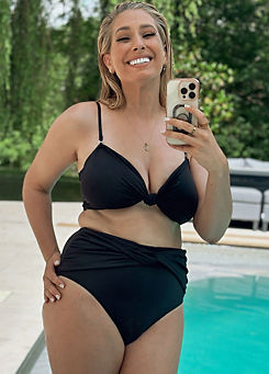 Black Recycled Twist Detail Bikini by In The Style x Stacey Solomon