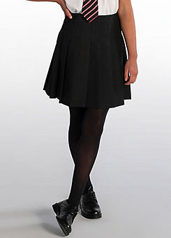 Black Senior Girls Stitch Down Pleat School Skirt by Trutex