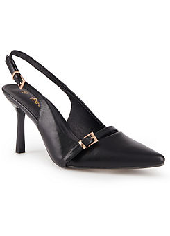 Black Slingback Court Shoes by Freemans