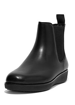 Black Sumi Leather Chelsea Boots by FitFlop