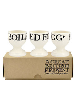Black Toast Set of 3 Egg Cups by Emma Bridgewater