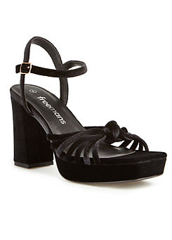 Black Velvet Platform Sandals by Freemans