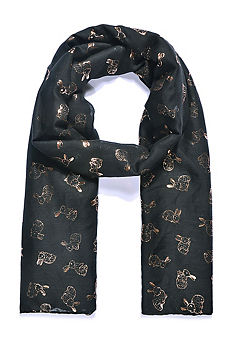 Black and Rose Gold Metallic Bunny Rabbit Scarf by Intrigue