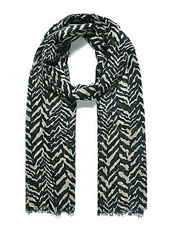 Black and Tan Classic Zebra Print Scarf by Intrigue