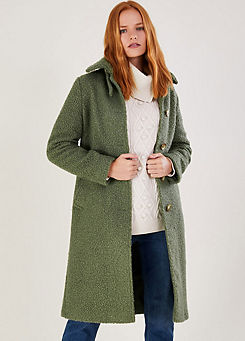 Blair Boucle Single Breasted Belt Coat by Monsoon