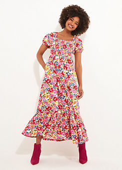 Blossom Shirred Jersey Dress - Petite by Joe Browns