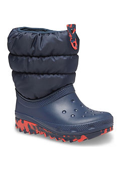 Blue Classic Neo Puff Boots by Crocs