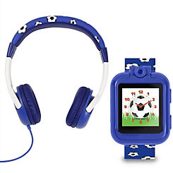 Blue Football Interactive Watch & Headphone Set TKS02-0004 by Tikkers