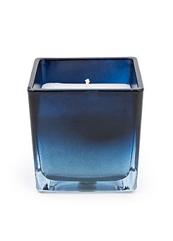 Blue Ombre Scent Small Square Glass Candle  by Candlelight