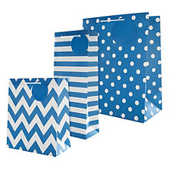 Blue Patterned Set of 3 Gift Bags by Hallmark