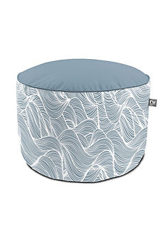Blue Wave Indoor & Outdoor Pouffe by rucomfy