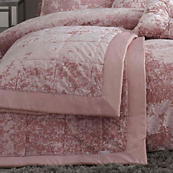 Blush Crushed Velvet Bedspread by Catherine Lansfield