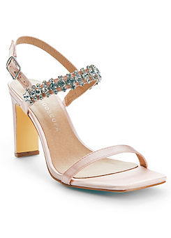 Blush Square Toe Jewel Sandals by Kaleidoscope