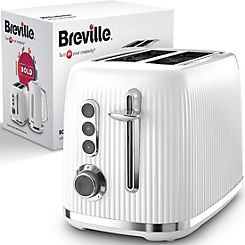 Bold White 2-Slice Toaster VTR037 - White and Silver Chrome by Breville