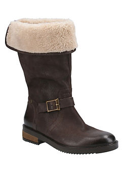 Bonnie Brown Sherling Brown Mid Boots by Hush Puppies