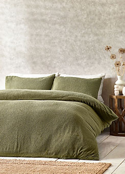 Boucle Duvet Cover Set - Olive by Yard