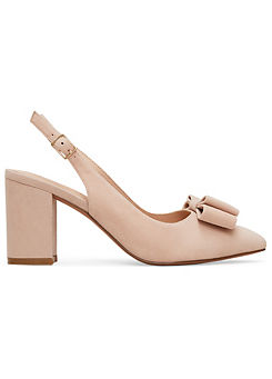 Bow Front Slingback Block Heel Shoes by Phase Eight