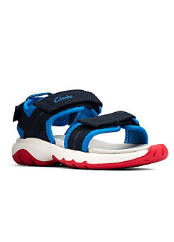 Boys Expo Sea Toddler G Wide Fitting Blue Multi Sandals by Clarks
