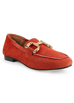 Brick Red Suede Snaffle Loafers by Kaleidoscope
