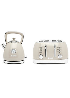 Bristol 1.7L Kettle & 4 Slice Toaster Twin Pack - Putty by Haden