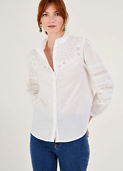 Bronwyn Broderie Pintuck Embroidered Blouse by Monsoon