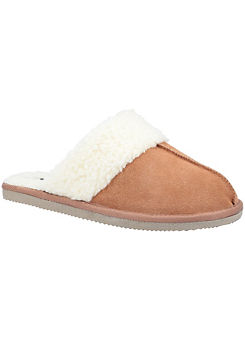 Brown Arianna Mule Slippers by Hush Puppies