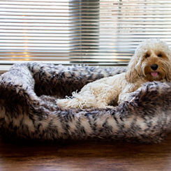 Brown Cosy Fur Print Pet Beds by Rosewood
