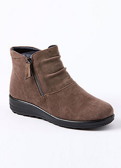 Brown Flexisole Ruched Boots by Cotton Traders