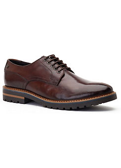 Brown Halsey Washed Derby Shoes by Base London