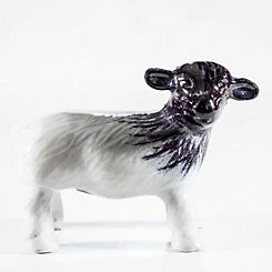 Brushed Aluminium White Sheep 12cm by Tilnar Art