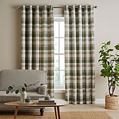 Brushed Cotton Thermal Pair of Lined Eyelet Curtains by Catherine Lansfield