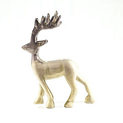 Brushed Recycled Aluminium Stag 16cm by Tilnar Art