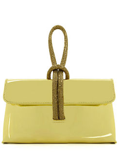 Brynie Gold Diamante Handle Clutch Bag by Dune London