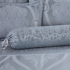 Buckingham Bolster Cushion - Blue Silver by Cascade Home