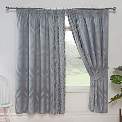 Buckingham Lined Curtains - Blue Silver by Cascade Home