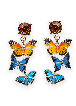 Butterfly Drop Earrings by Bill Skinner