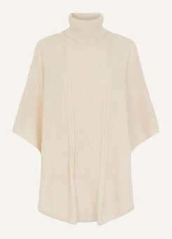Cable Knit Poncho by Accessorize