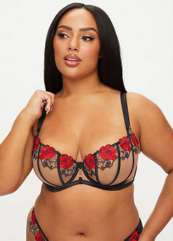 Caged Rose Underwired Non Padded Balcony Bra by Ann Summers