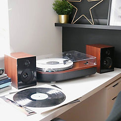 Camden: 2 Speed Turntable with Bluetooth - Wood Effect by Steepletone