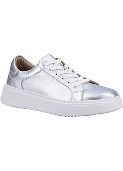 Camille Silver Lace Cupsole Trainers by Hush Puppies