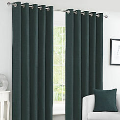 Canterbury Chenille Pair of Blackout Thermal Eyelet Curtains by Home Curtains