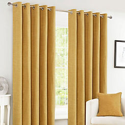Canterbury Chenille Pair of Blackout Thermal Eyelet Curtains by Home Curtains