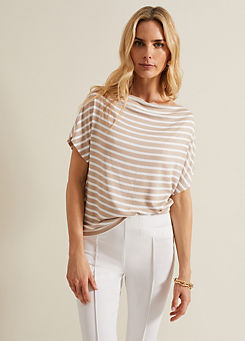 Carina Stripe Cowl Neck Top by Phase Eight